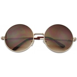 Round XL Oversized Round Circle Hippie Hipster Sunglasses - Metal Frame - Gold / Brown Gradient - CN11ABYOYVR $11.43