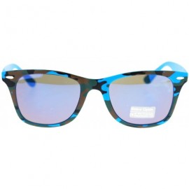 Wayfarer Matted Camouflage Print Sunglasses Unisex Classic Square Mirror Lens - Blue - CJ1803O7TEQ $12.56