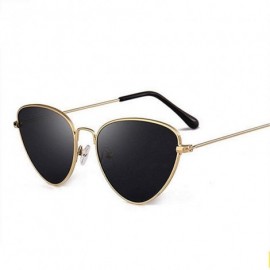 Aviator Sunglasses Women Cat Eye Metal Frame Retro Brand Designer Sun C1 Gold Red Multi - C2 Gold Pink - CN18YZWC4WW $10.09