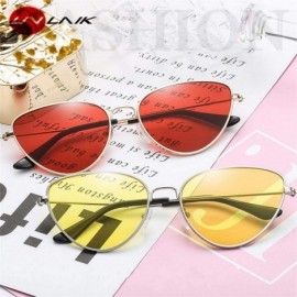 Aviator Sunglasses Women Cat Eye Metal Frame Retro Brand Designer Sun C1 Gold Red Multi - C2 Gold Pink - CN18YZWC4WW $10.09