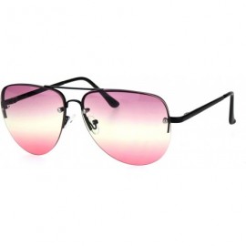 Rimless Oceanic Tie Dye Lens Rimless Officer Cop Racer Metal Rim Sunglasses - Black Purple Pink - CK18I64DELR $8.01