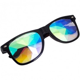 Goggle Kaleidoscope Sunglasses Round Rave Festival Diffraction BEST Prism Glasses - Black+gold - C318HQ7XKOL $22.74