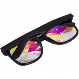 Goggle Kaleidoscope Sunglasses Round Rave Festival Diffraction BEST Prism Glasses - Black+gold - C318HQ7XKOL $22.74