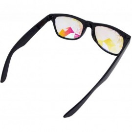 Goggle Kaleidoscope Sunglasses Round Rave Festival Diffraction BEST Prism Glasses - Black+gold - C318HQ7XKOL $22.74