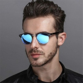 Rimless Semi-Rimless Sunglasses Women Men Polarized Retro Eyeglasses - C8 Lightblack Red - C6194OKLR8Y $13.09