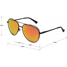 Aviator Classic Aviator Metal Frame Sunglasses with Spring Hinges for Men and Women 1930 - Orange - CE18QRX8N3S $16.20