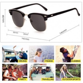 Square Polarized Semi-RimlSunglasses Women/Men UV400 Classic Brand Designer Retro Oculos De Sol Gafas - CC19856Q6IC $29.07