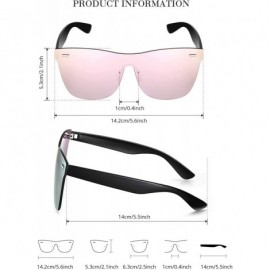 Rimless 2 Pack Rimless Mirrored Lens One Piece Sunglasses Transparent Candy Color Unisex - CS18YKWKSZH $10.25