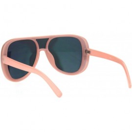 Sport Retro Plastic Racer Shield Hip Hop Sunglasses - Pink Peach Mirror - CO18I6YN0NA $9.56