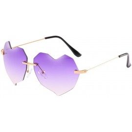 Sport Retro 80s Ladies Irregular Shape Sunglasses for Travel Vacation Sunshine - Purple - CP18DM4WUEG $11.86