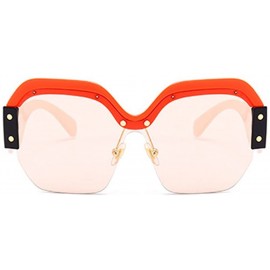 Oversized Semi Rimless Sunglasses For Women Trendy Candy Color Designer Glasses - C2 - CM18CQL45DA $11.57