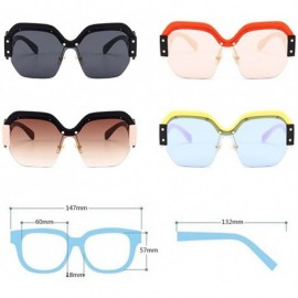 Oversized Semi Rimless Sunglasses For Women Trendy Candy Color Designer Glasses - C2 - CM18CQL45DA $11.57