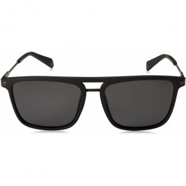 Rectangular Pld2060/S Rectangular Sunglasses - Matte Black - C818C54EIS6 $30.85