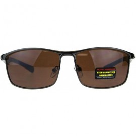 Rectangular Road Warrior High Definition HD Len Sunglasses Mens Rectangular Frame - Gunmetal - CX18CXUTLA0 $12.69