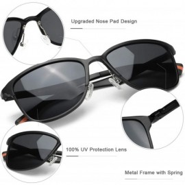 Square Classic Sunglasse for Men Women - Polarized Driving Glasses Al-mg Frame 100% UV Protection - CB1925SL4CZ $25.23