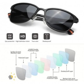 Square Classic Sunglasse for Men Women - Polarized Driving Glasses Al-mg Frame 100% UV Protection - CB1925SL4CZ $25.23