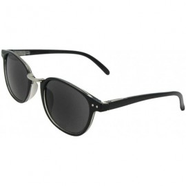 Round Round Retro Look With Dark Full Reading Lens Sunglasses R98 - Black Frame-gray Lenses - CX18G4DNZK8 $14.54