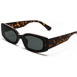 Cat Eye Sunglasses Fashion Rectangle Glasses Vintage - Leopard - CG19805L9MG $32.57