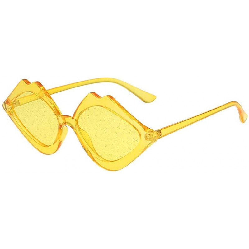 Rectangular Fashion Women's Sunshade Sunglasses Jelly Candy Integrated Color Glasses - Yellow - CF18SEIGEAS $8.34