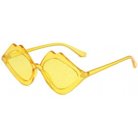 Rectangular Fashion Women's Sunshade Sunglasses Jelly Candy Integrated Color Glasses - Yellow - CF18SEIGEAS $8.34