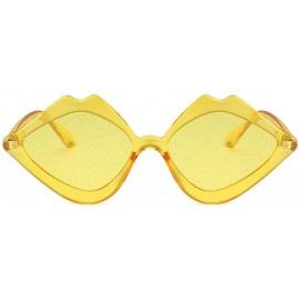 Rectangular Fashion Women's Sunshade Sunglasses Jelly Candy Integrated Color Glasses - Yellow - CF18SEIGEAS $8.34