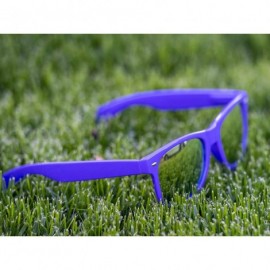 Square Designer Fashion Sunglasses For Men Women - UV400 Retro Sun Glasses - Purple Color Mirror - C318SKARIUX $7.74