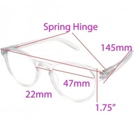 Round shoolboy fullRim Lightweight Reading spring hinge Glasses - Z2 Transparent Clear - CZ18ARUT6R3 $19.51