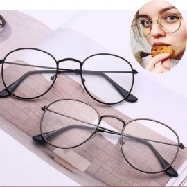 Round Sun Glasses Sunglasses Portable Women Girls Metal Wrap Eyeglasses Fashion Round Shade Sun Glasses Mirror-Gold - C4199HU...