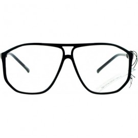 Square Unisex Fashion Clear Lens Glasses Oversized Square Angled Plastic Frame - Black - CV18959UUWS $9.51