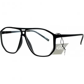 Square Unisex Fashion Clear Lens Glasses Oversized Square Angled Plastic Frame - Black - CV18959UUWS $9.51