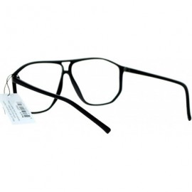 Square Unisex Fashion Clear Lens Glasses Oversized Square Angled Plastic Frame - Black - CV18959UUWS $9.51