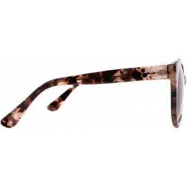 Round Retro Polarized Sunglasses for Women Vintage Cat Eye Plastic Frame - Leopard - CD18UCO2TMS $15.67