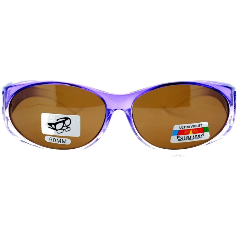 Oval No Glare Polarized Oval Shape Ombre Fitover Sunglasses - Purple - CY11YHJ7XN9 $9.94