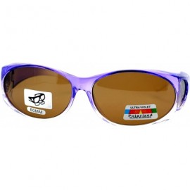 Oval No Glare Polarized Oval Shape Ombre Fitover Sunglasses - Purple - CY11YHJ7XN9 $9.94