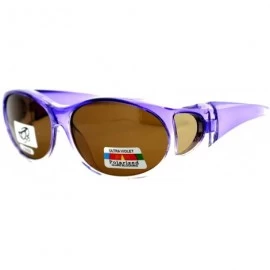 Oval No Glare Polarized Oval Shape Ombre Fitover Sunglasses - Purple - CY11YHJ7XN9 $9.94