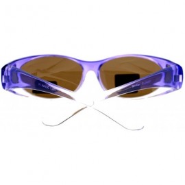 Oval No Glare Polarized Oval Shape Ombre Fitover Sunglasses - Purple - CY11YHJ7XN9 $9.94