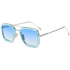 Square Sunglasses sunglasses Europe and the United States square men's flat mirror sunglasses sunglasses - C618WWL2A70 $33.46