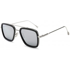 Square Sunglasses sunglasses Europe and the United States square men's flat mirror sunglasses sunglasses - C618WWL2A70 $33.46