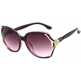 Round Oversized Sunglasses Vintage Polarized - H - CP1960KZTLL $8.38