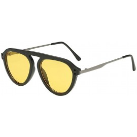 Oversized Big Width Vintage Sunglasses GorNorriss - Yellow Lens/Yellow Frame - CZ18QGR33CS $9.51