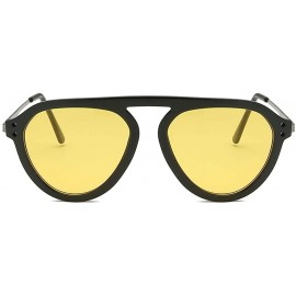 Oversized Big Width Vintage Sunglasses GorNorriss - Yellow Lens/Yellow Frame - CZ18QGR33CS $9.51