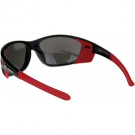 Oval Xloop Sunglasses Mens Wrap Around Side Cover Oval Shield Frame UV 400 - Black Red (Silver Mirror) - CH192RSO2T2 $13.64