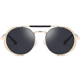 Round Metal Round Frame Steampunk Sunglasses for Men and Women UV400 - C3 Gold Gray - CT198CACA7E $13.42