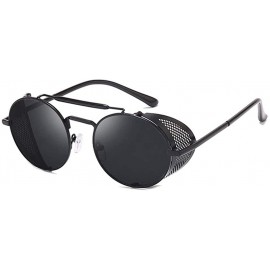 Round Metal Round Frame Steampunk Sunglasses for Men and Women UV400 - C3 Gold Gray - CT198CACA7E $13.42