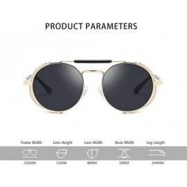 Round Metal Round Frame Steampunk Sunglasses for Men and Women UV400 - C3 Gold Gray - CT198CACA7E $13.42