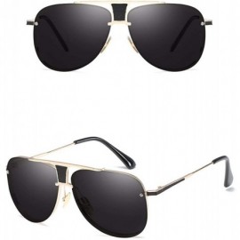 Aviator Men's and women's Sunglasses retro clam glasses metal sunglasses in Europe and America - A - C218Q7C8YLL $26.54