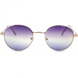 Round Dad Shade Tie Dye Gradient Lens Victorian Metal Rim Sunglasses - Gold Purple Black - CH195720ANY $13.88