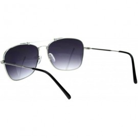 Aviator Air Force Navigator Sunglasses Square Aviators Unisex Metal Frame UV 400 - Silver (Smoke) - CM18W63T085 $13.31