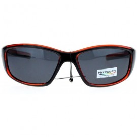 Sport Polarized Mens Classic Oval Plastic Warp Sport Sunglasses - Orange - CY11ZFVNY4P $11.59