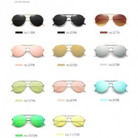 Oversized Colorful Tinted Lens Metal Frame Aviator Sunglasses Light Color Lens Glasses - CZ18OAA6HIY $7.25